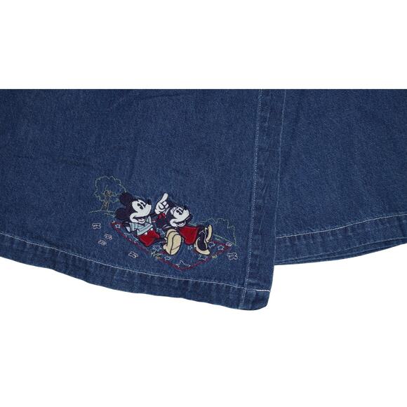 Vintage 90s Disney Store Mickey & Minnie Embroidered Denim Skort – Women’s Small - Picture 4 of 10